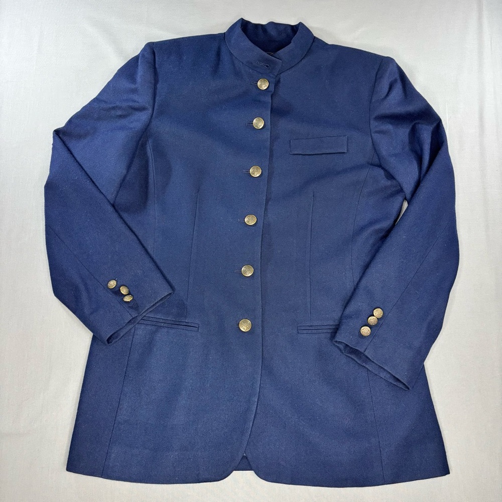Brooks Brothers Women's 12 Vintage Wool Navy Equestrian Riding Blazer Jacket